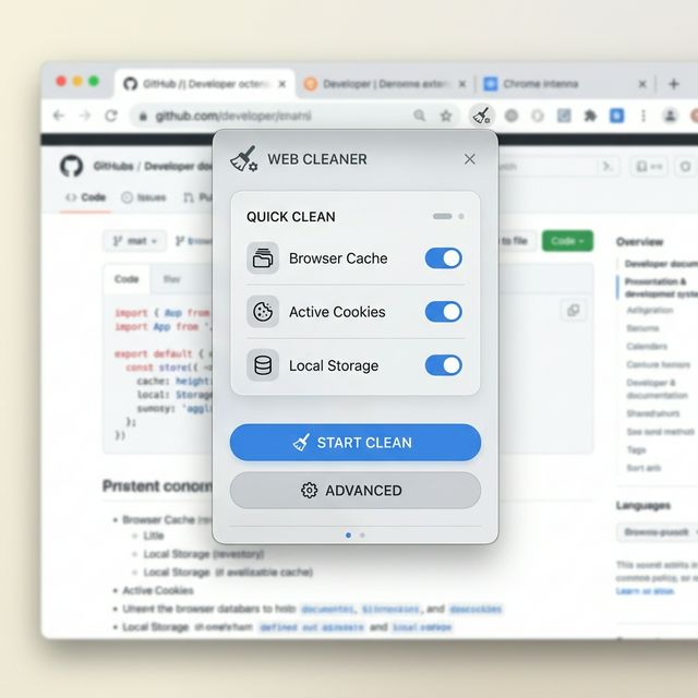 Site Reset Extension Screenshot